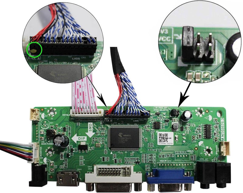 VSDISPLAY VGA DVI Audio LCD Controller Board for 21.5" 23.8" 1920x1080 30Pin LCD Screen T215HVN01.0 M215HW03 V1 V2 M215HGE-L23 M215HTN01.1 LM238WF5-SSA1 LM238WF1-SLE3 - Image 4