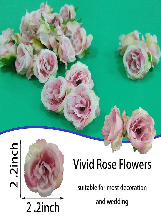 ATFL 2.2''Artificial Satin Rose Flower Heads,80Pcs Silk Rose Heads Bulk,Pink Rose Artificial Flowers Bulk,Artificial Stemless Rose Flower Heads for DIY Crafts Bouquet (80, Pink) - Image 3