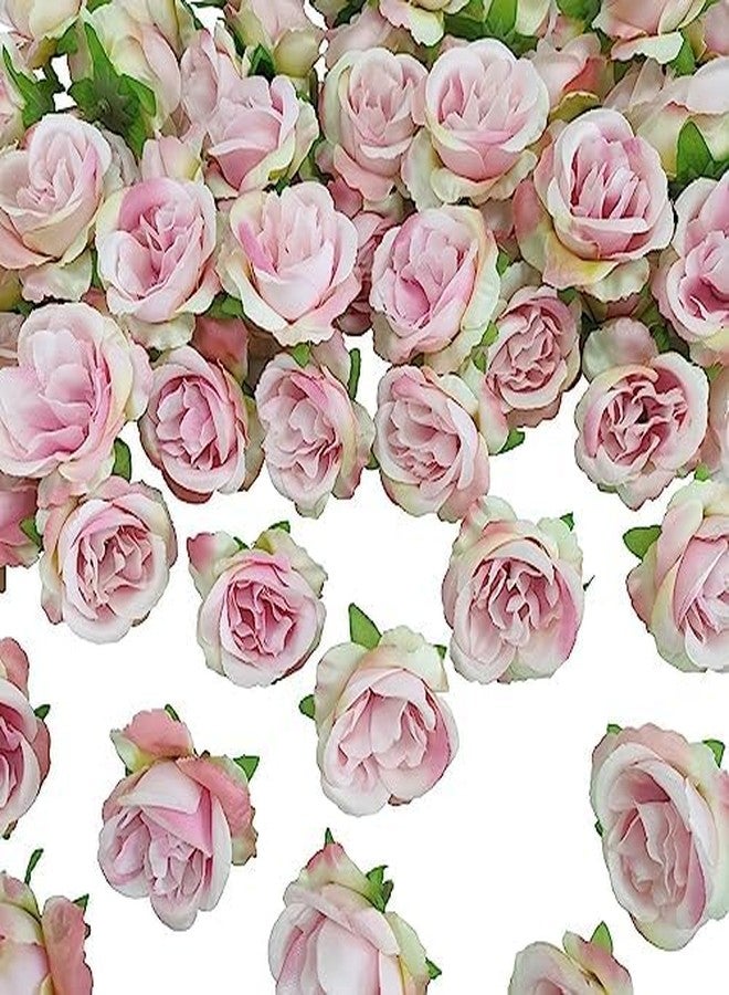 ATFL 2.2''Artificial Satin Rose Flower Heads,80Pcs Silk Rose Heads Bulk,Pink Rose Artificial Flowers Bulk,Artificial Stemless Rose Flower Heads for DIY Crafts Bouquet (80, Pink) - Image 2