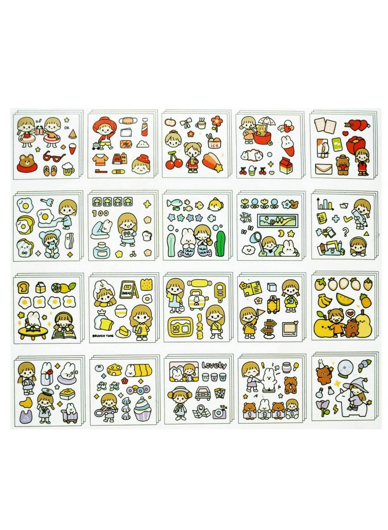 SOLARAE Stickers Set, 800Pcs/100 Sheets Cute Colorful Vinyl Adhesive Decorative Stickers for Scrapbook, Laptop, Phone, Journal, Water Bottle Sticker for Teens Girls Kids, Gift Package - Image 2