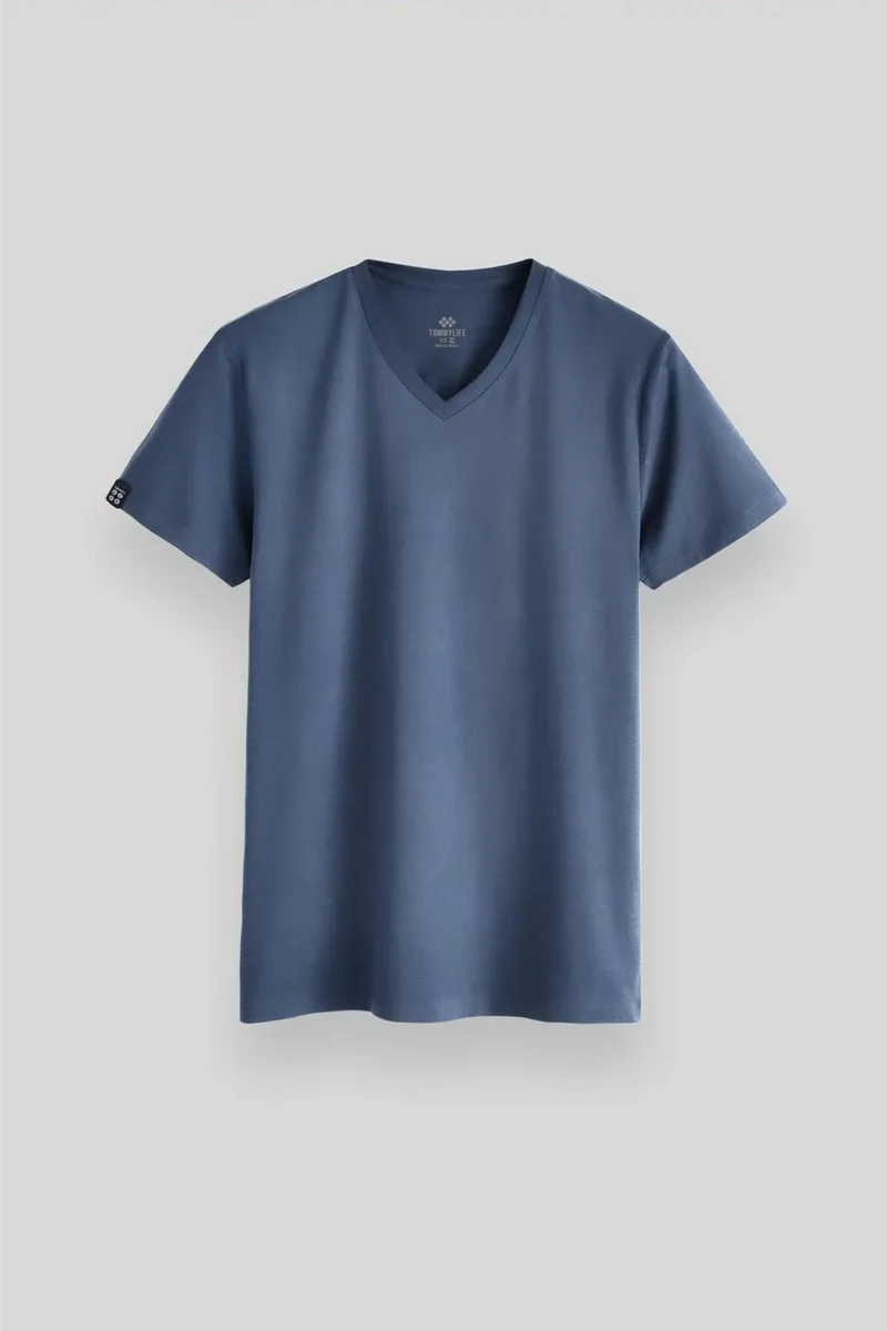 تومي لايف TOMMY Men's V-Neck Short Sleeve T-Shirt