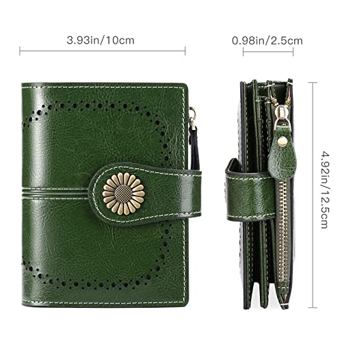 SENDEFN Small Womens Wallet Leather Bifold Card Holder RFID Blocking with Zipper Coin Pocket - Image 3