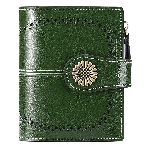 SENDEFN Small Womens Wallet Leather Bifold Card Holder RFID Blocking with Zipper Coin Pocket - Image 1
