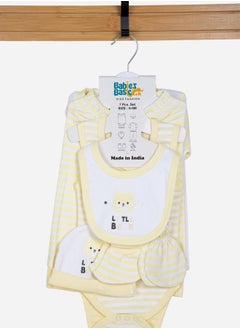 Babies Basic Pack of 7 - Cotton Bodysuit, Top, Pants, Bib, Socks, Mitten and Cap  - Image 4
