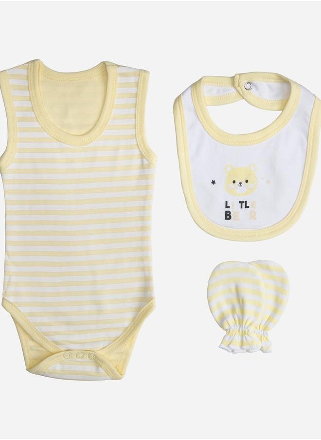 Babies Basic Pack of 7 - Cotton Bodysuit, Top, Pants, Bib, Socks, Mitten and Cap  - Image 3