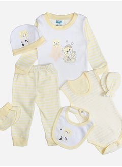 Babies Basic Pack of 7 - Cotton Bodysuit, Top, Pants, Bib, Socks, Mitten and Cap  - Image 1