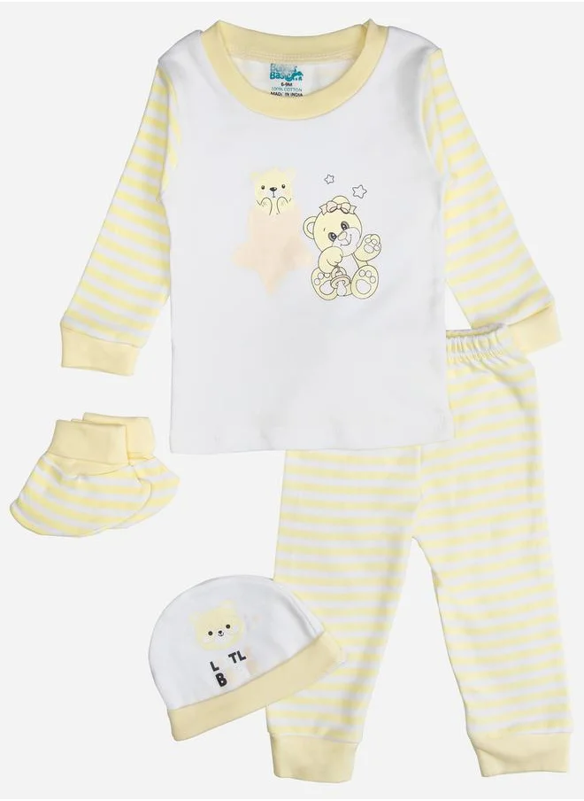 Babies Basic Pack of 7 - Cotton Bodysuit, Top, Pants, Bib, Socks, Mitten and Cap