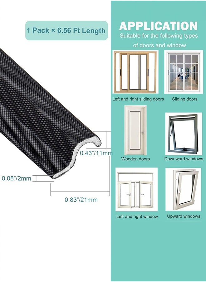 Generic - Draft Stopper Sweep, Door Weatherproofing Stripping, Window Seal Strip Self-adhisive Soundproof Cuttable Weather Length 2M White - Image 1