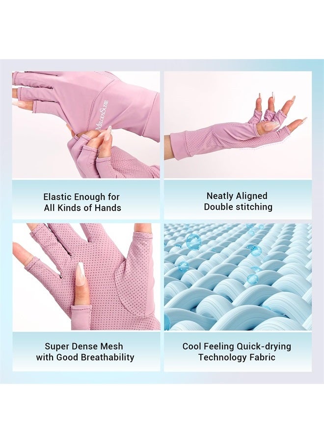 MelodySusie Premium UV Gloves for Nails,Professional UPF99+ UV Protection Gloves for Manicures, Ultra Cool Feeling Fabric, Nail Art Skin Care Fingerless Anti UV Glove Protect Hands from UV Harm - Image 5