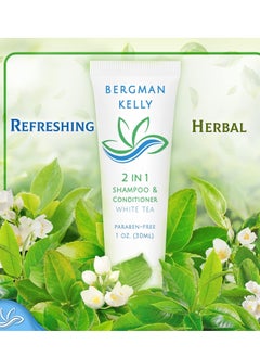 Bergman Kelly - Travel Size 2 in 1 Shampoo & Conditioner - 1 fl oz, 200 PK, White Tea - Delight Your Guests w/Revitalizing & Refreshing Shampoo Amenities, Quality Small Size Hotel Toiletries in Bulk - pzsku/Z77B9B195EDCA83FAD4B1Z/45/_/1739329291/ee34f3e5-9fe0-41bf-81dc-16838276c9f4