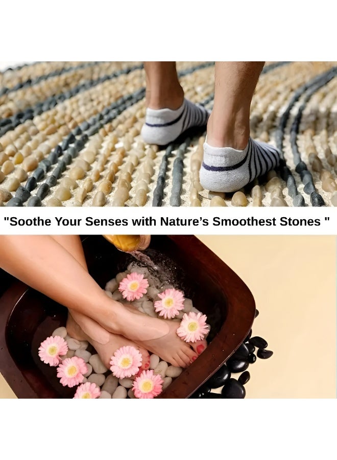 ARABIQO Mix Natural Decorative River Rock Stones 2.5 LB, Polished Garden Beach Pebbles for Vase Filler 2.5cm, Home Decor, Terrariums, DIY Crafts & Landscaping Projects - Image 5