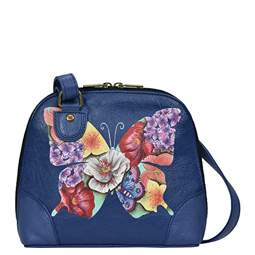 Anna By Anuschka Women Organizer Hand Painted Genuine Leather Small Multi Compartment ZipAround OrganizeButterfly Mosaic Butterfly Mosaic - Image 1