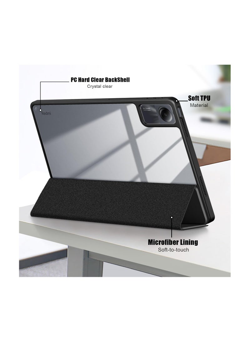 EVO Case for Xiaomi Redmi Pad SE 11 Inch Tablet, Ultra Thin Protective Case with Translucent Back Cover with Auto Sleep/Wake Function, Black  - Image 3