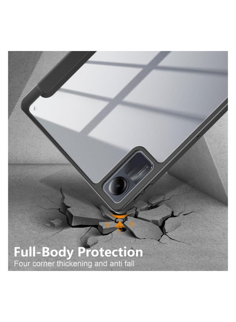 EVO Case for Xiaomi Redmi Pad SE 11 Inch Tablet, Ultra Thin Protective Case with Translucent Back Cover with Auto Sleep/Wake Function, Black  - Image 4