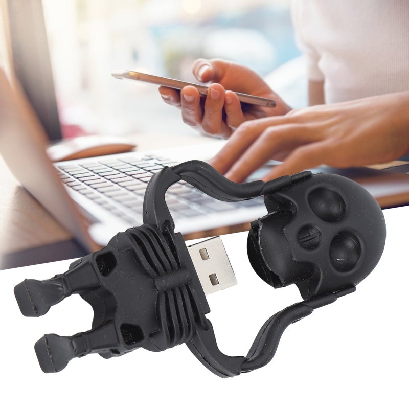 Black Skull Cartoon U Disk: High Speed ABS Material, Plug And Play - Wide Compatibility Flash Drive for Data Storage, Keychain Decoration, Home Office And Personal Use - Image 5