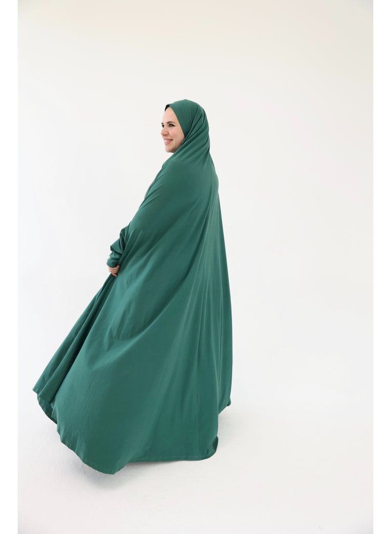 La Festiva Minaret Full-Length Cotton Lycra Prayer Isdal Dark Green - Image 2