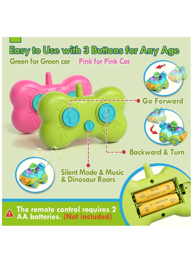 Castle Girl Dinosaur Toy, 2 Pack Dinosaur Toys for Kids 3-5, Remote Control Car for Toddlers 1-3, Kids Toys Girls 3-5, 2 Year Old Girl - Image 4