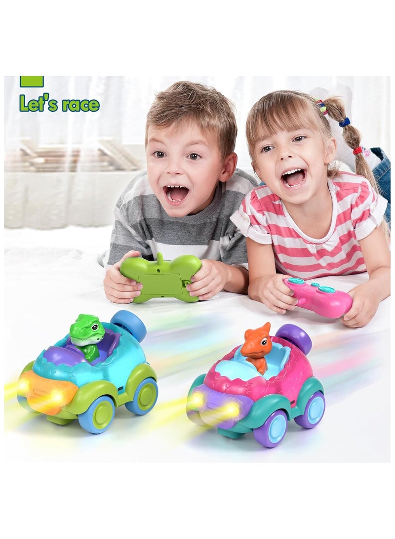 Castle Girl Dinosaur Toy, 2 Pack Dinosaur Toys for Kids 3-5, Remote Control Car for Toddlers 1-3, Kids Toys Girls 3-5, 2 Year Old Girl - Image 5