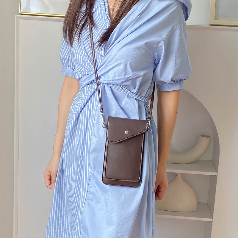 Durable Genuine Leather Mobile Phone Bag Vertical Mobile Phone Small Bag Double Layer Mini Western Style Women'S Bag - Image 2