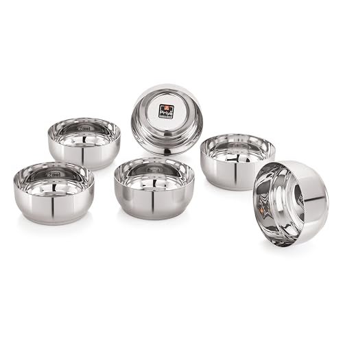 Priya Stainless Steel Heavy Gauge Solid Bowls (Ruby Bowl) – Durable, Rust-Resistant, Multi-Purpose Kitchen Bowls for Serving, Mixing, Cooking, and Storage – Elegant Design, Silver Finish - Image 2