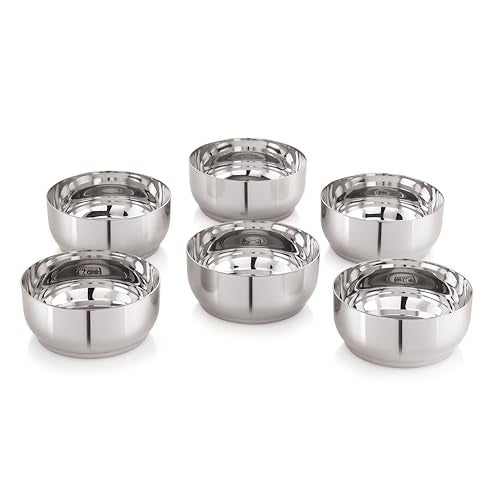 Priya Stainless Steel Heavy Gauge Solid Bowls (Ruby Bowl) – Durable, Rust-Resistant, Multi-Purpose Kitchen Bowls for Serving, Mixing, Cooking, and Storage – Elegant Design, Silver Finish - Image 1