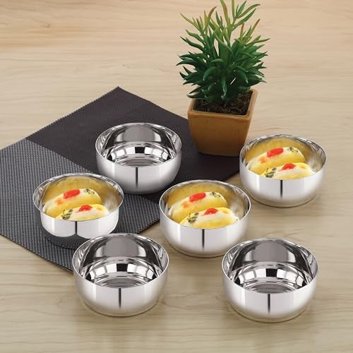 Priya Stainless Steel Heavy Gauge Solid Bowls (Ruby Bowl) – Durable, Rust-Resistant, Multi-Purpose Kitchen Bowls for Serving, Mixing, Cooking, and Storage – Elegant Design, Silver Finish - Image 4