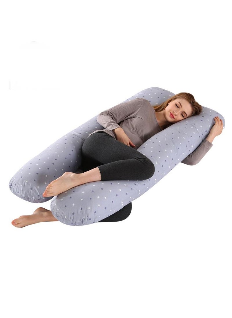 Bluejw U-Shaped Full Body Pregnancy Cotton Pillow Pregnancy Pillows For Sleeping 80x150cm  - Image 1