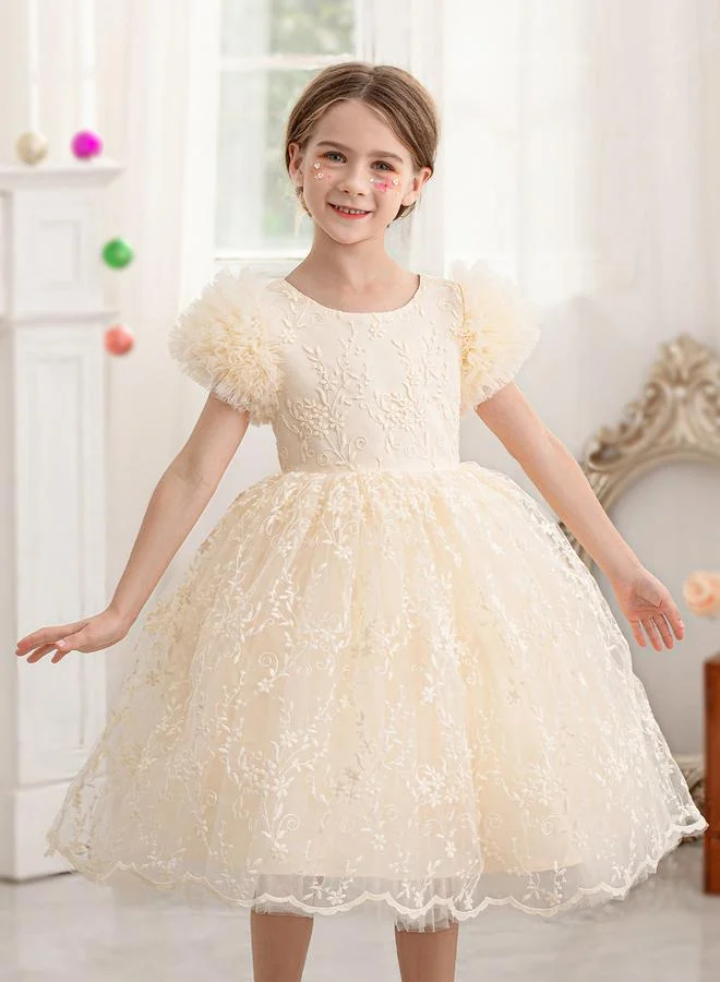 تايك تو فستان بناتي بفيونكة وزهور