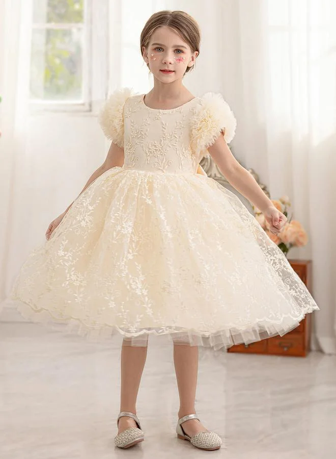 تايك تو فستان بناتي بفيونكة وزهور