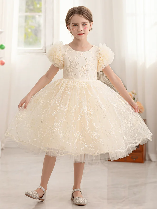 Take Two  Girls Floral Mesh All Lace Bow Detail Party Dress for Women | Best Price UAE