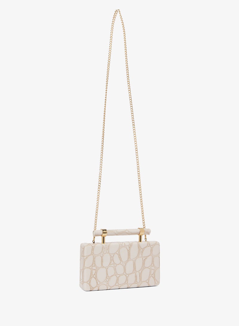 ايلا حقيبة يد مزينة بطبعة ذهبية ومقبض مفصل - Image 2