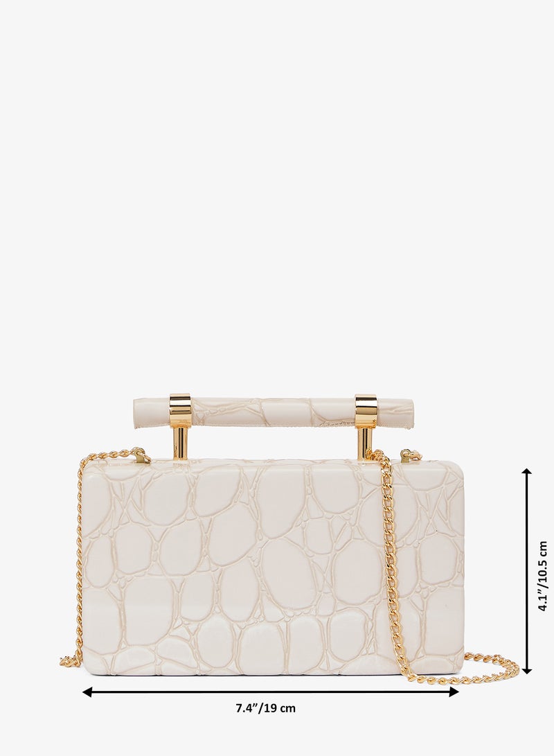 ايلا حقيبة يد مزينة بطبعة ذهبية ومقبض مفصل - Image 5