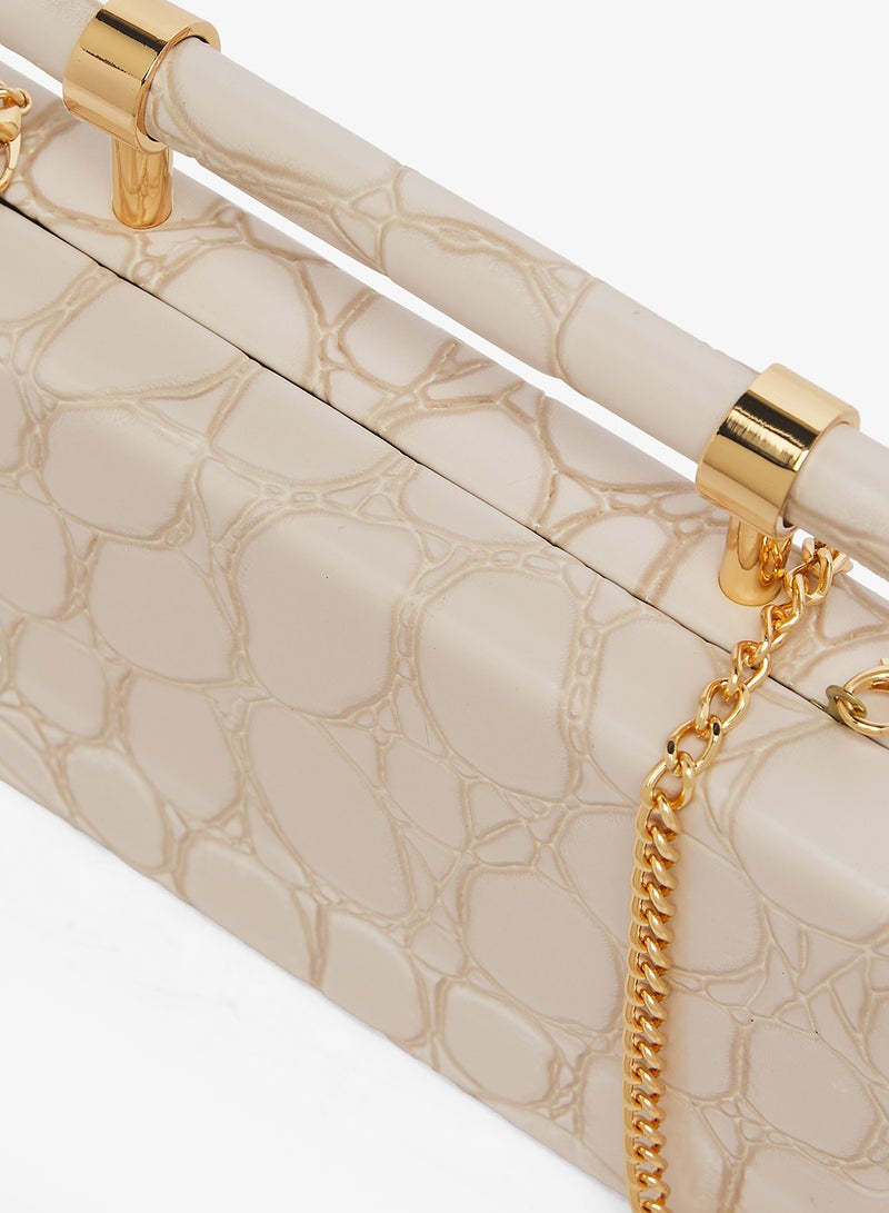 ايلا حقيبة يد مزينة بطبعة ذهبية ومقبض مفصل - Image 3