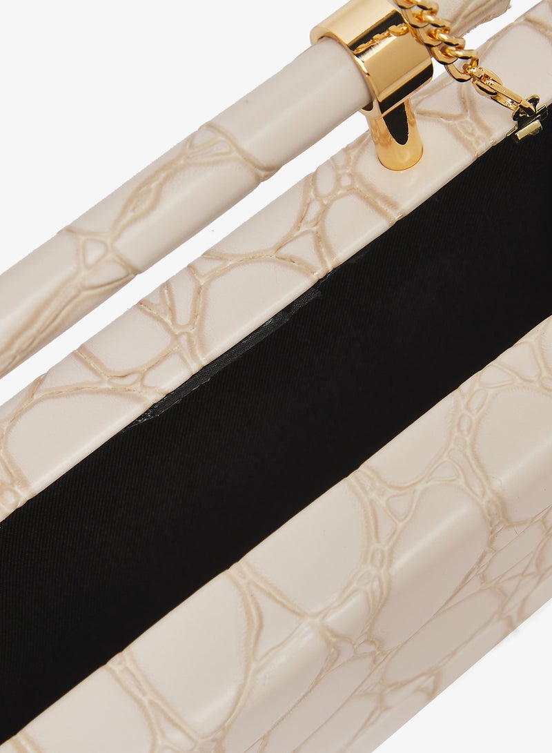 ايلا حقيبة يد مزينة بطبعة ذهبية ومقبض مفصل - Image 4