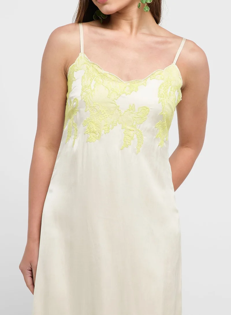 TOPSHOP Lace Trim Slip Dress
