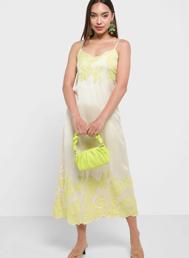 TOPSHOP Lace Trim Slip Dress