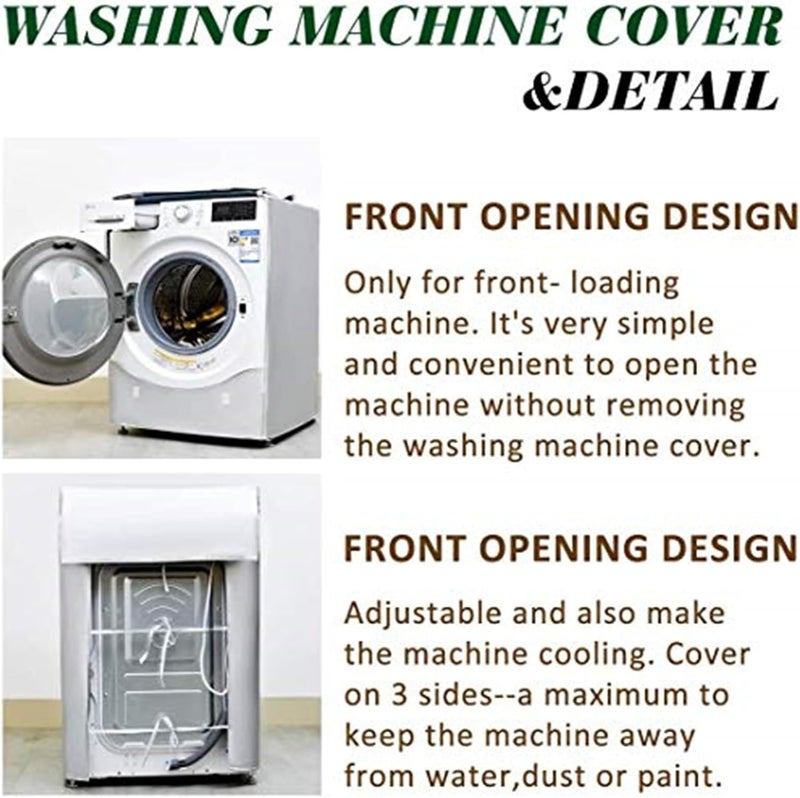 STARTWO Covolo Washer/Dryer Cover,Washine Machine Cover for Waterproof and dustproof thickening Front-Loading Machine (silver) - Image 4
