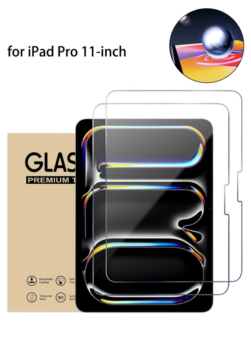 2pcs Tempered Glass Screen Protector For Apple iPad Pro (2024) 11-Inch Clear - Image 1