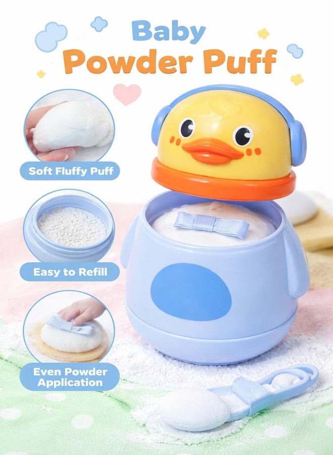 KALRA MAGIC Baby Powder Puff Box with Soft Sponge Applicator, Talcum Powder Storage Container for Newborns, Infants & Toddlers (Blue, S) - Image 3