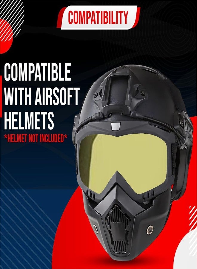 BTfash Goggle Mask Anti Scratch UV Protective Open Face & Eyewear Windproof Dirt Shield Adjustable Strap Soft Foam Padded Detachable for Cycling Bike Off Road Racing Riding Unisex (Yellow) - Image 5
