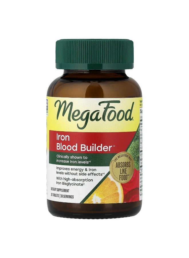 MegaFood Blood Builder Iron 30 Tablets - Image 1