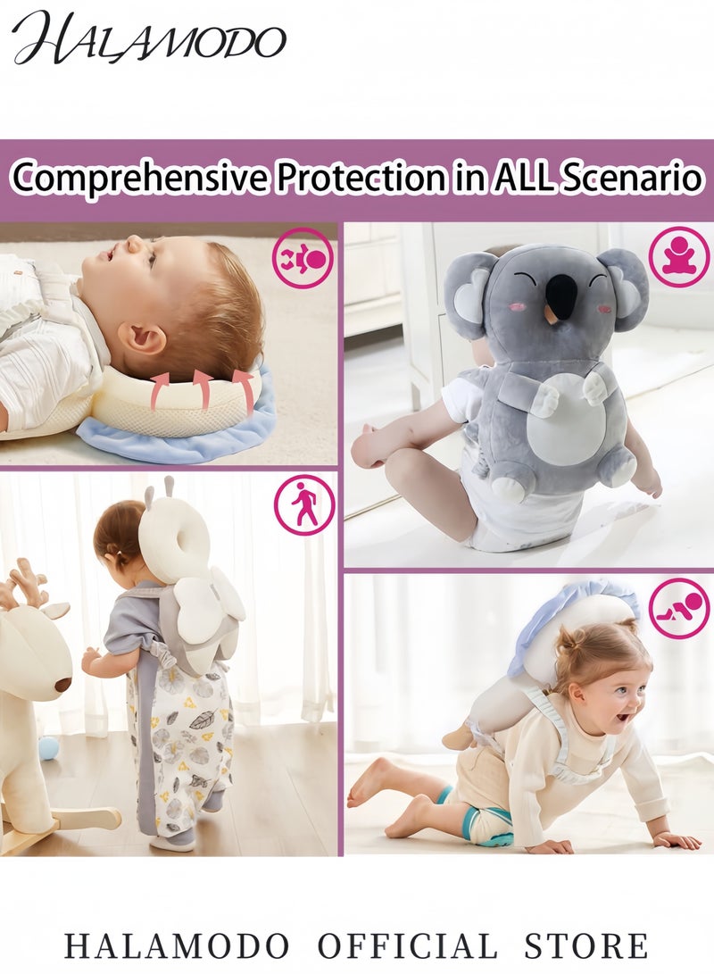 HALAMODO Baby Head Protector Backpack for Crawling and Walking Adjustable Toddler Helmet Infant Safety Backpack for 0.5-3 Years Bee Design Baby Protection Gear  - Image 2