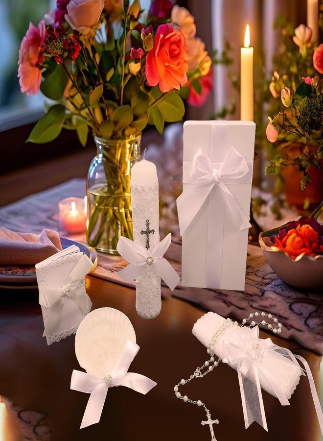 ROTEL Baptism Candle Set for Boys and Girls,White 5 PCS Baptism Kit Catholic Candle,Baptismal Towel,Shell,Rosary,Bible for Baptismal Christening First Communion Gift,Velas para Bautizo De Niño o Niña - Image 5