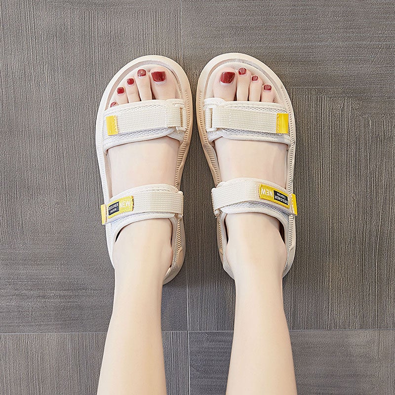 Wide Foot Obese Women'S Shoes Summer Plus Size 41 Soft Sole 42 Velcro Sport Sandals Pregnant Women'S Puffy Foot Sandals - Image 2