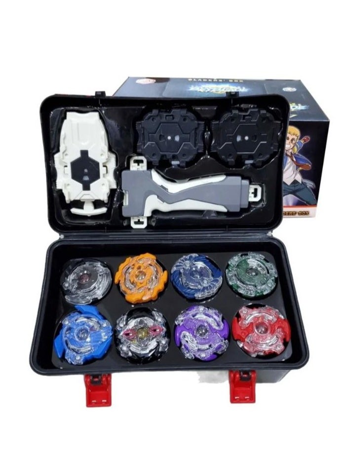 MARAH TOYS Purple Beyblade Beyblade Combat Launcher and Handle Set Storage Box Toy 8pcs Basic Spinning Barrel and 4 Launchers  - Image 3