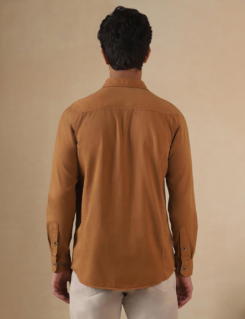 Fyltr Men's Casual Shirts| Orange Rust|Large - Image 2
