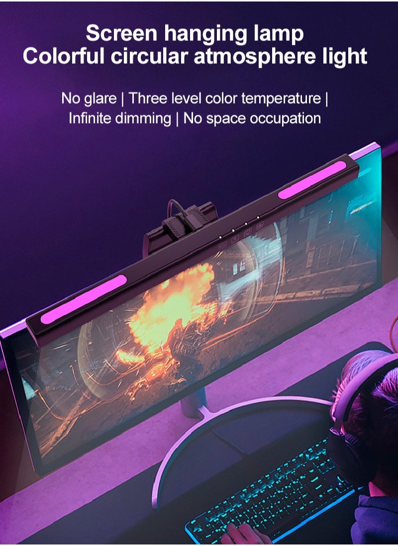 Sharpdo - Computer Monitor Light Bar with RGB Colorful Ambient Light,USB Powered Monitor Lamps for Office/Home/Gaming/Desk - Image 1