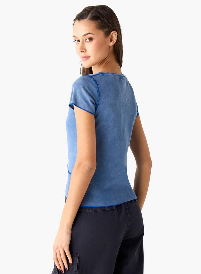 SP Characters Peanuts Print T-shirt with Crew Neck and Short Sleeves - Image 3