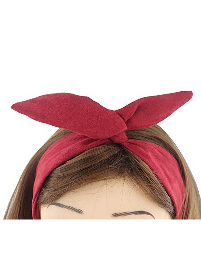 Yeshan Solid Color Wire Headbands For Women With Rabbit Ears Bow Headband, Twist Wired Headbands,Yoga Sports Head Wraps Hair Accessory,Pack Of 9 - Image 2