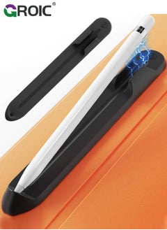 GROIC Black Pencil Holder Compatible with Apple Pencil (1st & 2nd Generation) Sling Sleeve PU Leather Pouch Case Pocket Accessories Elastic Band Fit iPad 8th 7th Mini 5th/Notebook/Tablets  - Image 1
